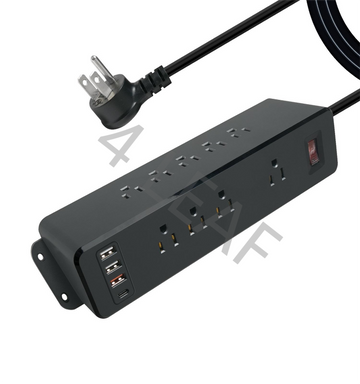 9 Outlets Wall Mount Power Strip with USB C,Triangle Double Side Outlet Extender Fast Charge USB-A Ports & 1 PD USB-C Port Flat Plug Mountable Desk Charging Station
